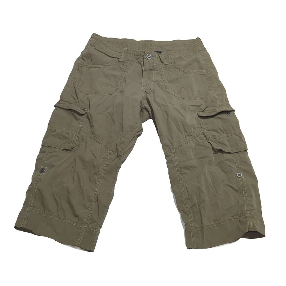 Kuhl Womens Mid-Rise Cropped Hiking Camping Cargo Pants Size 6 Olive Green